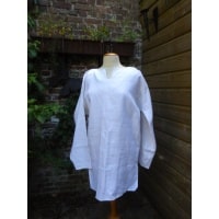 A Shirt splitje, wit linnen
