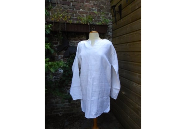 A Shirt splitje, wit linnen