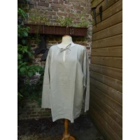A Shirt ribbon-ties, natural linen