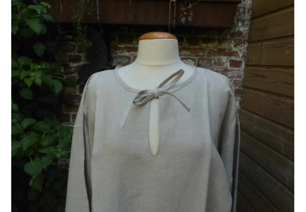 A Shirt ribbon-ties, natural linen - Image 3