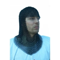 Chainmail coif, blackened-0