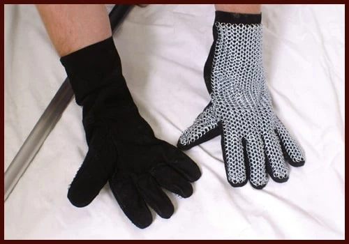 Chainmail gloves, natural finish - Image 2