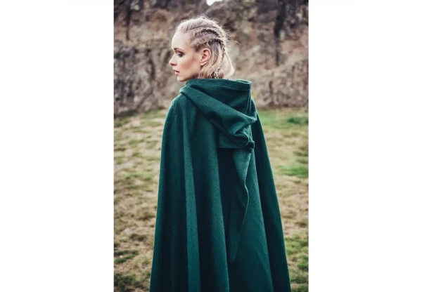 wollen mantel groen, geborduurd 6013 - Afbeelding 2