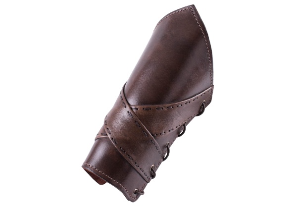 leather bracers, cross