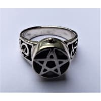 ring pentagram doosje, zilver
