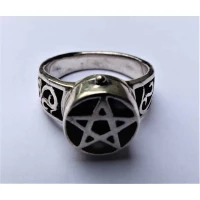 ring pentagram box, silver