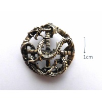 pendant dragon, round, silver