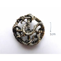 pendant dragon, round, silver